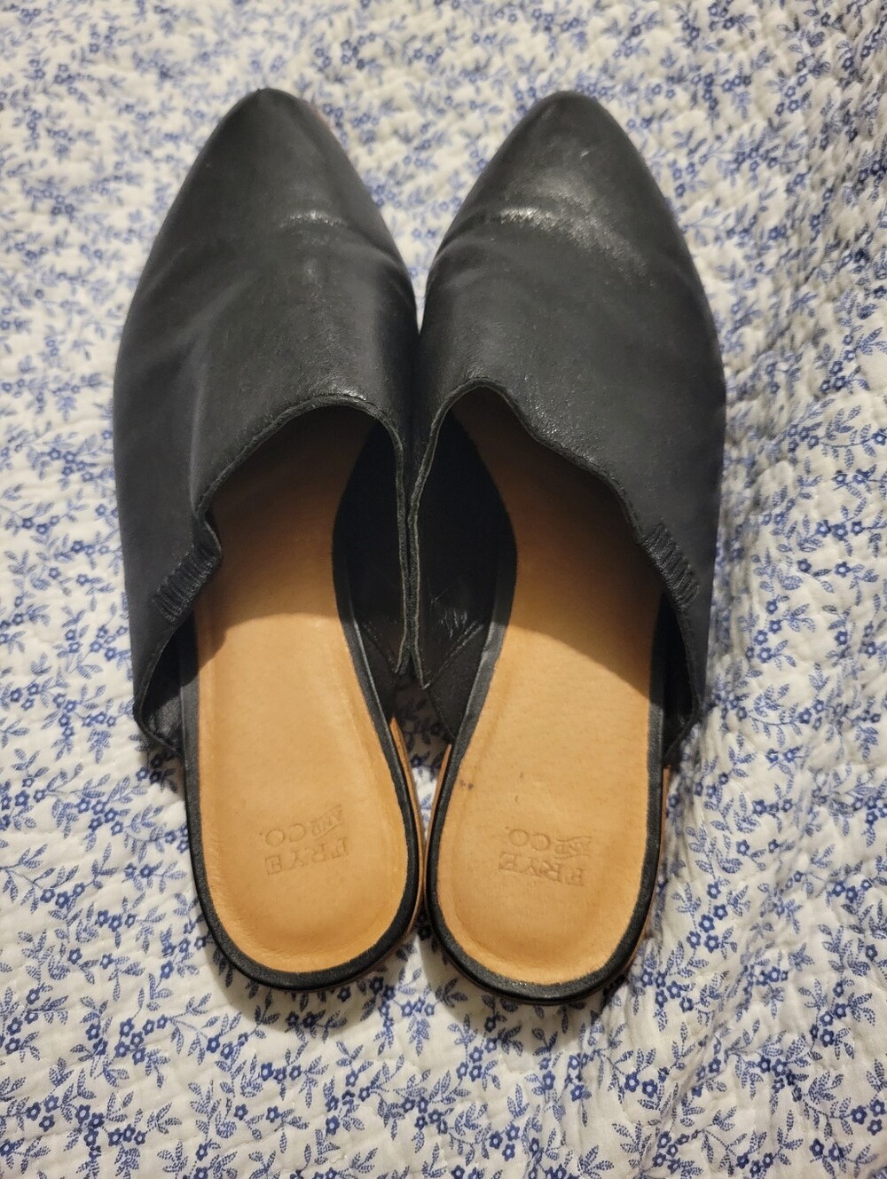 FRYE Black Slip On Mules